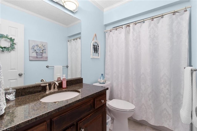 203 Vixen Ct, Yorktown, VA 23693 - full bath featuring ornamental molding, vanity, and tile patterned floors