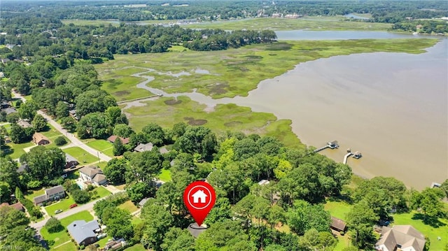 205 Ridgeland Dr, Smithfield, VA 23430 - aerial view of property's location with a nearby body of water