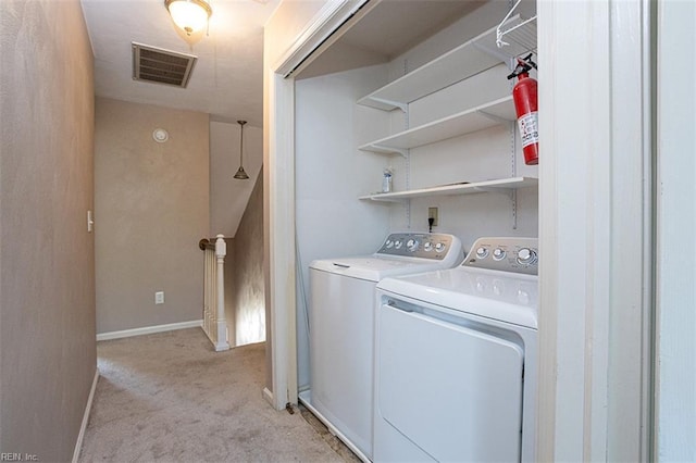 751 S Lake Cir, Chesapeake, VA 23322 - washroom featuring washer and dryer and light colored carpet
