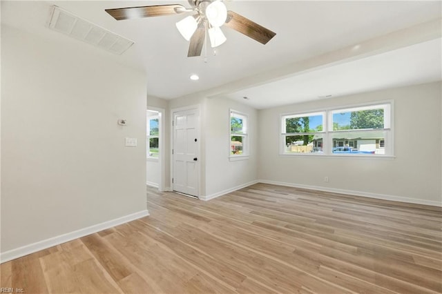 704 73rd St, Newport News, VA 23605 - empty room featuring light wood-style flooring, ceiling fan, and recessed lighting