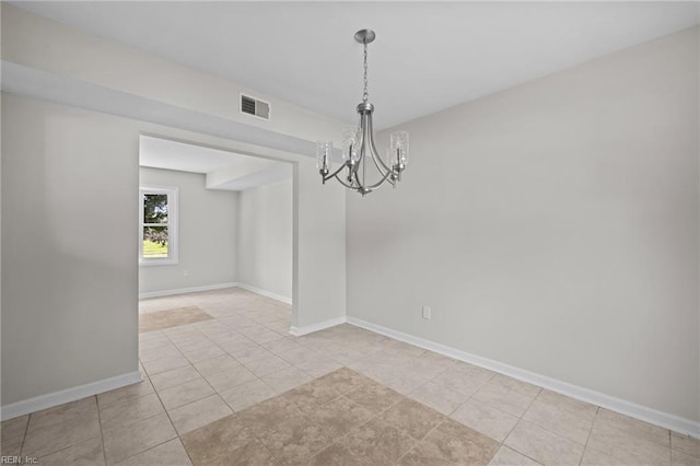 3012 Camelot Blvd, Chesapeake, VA 23323 - unfurnished room with a chandelier and light tile patterned floors