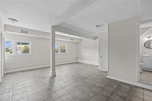 3012 Camelot Blvd, Chesapeake, VA 23323 - basement featuring baseboards and stone finish flooring