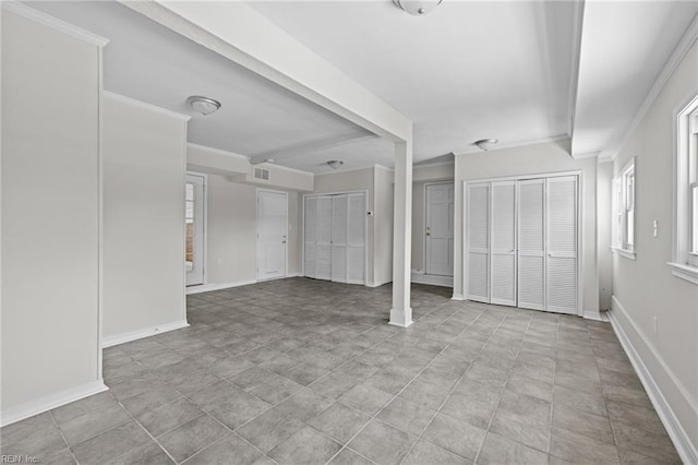 3012 Camelot Blvd, Chesapeake, VA 23323 - unfurnished living room with baseboards and ornamental molding