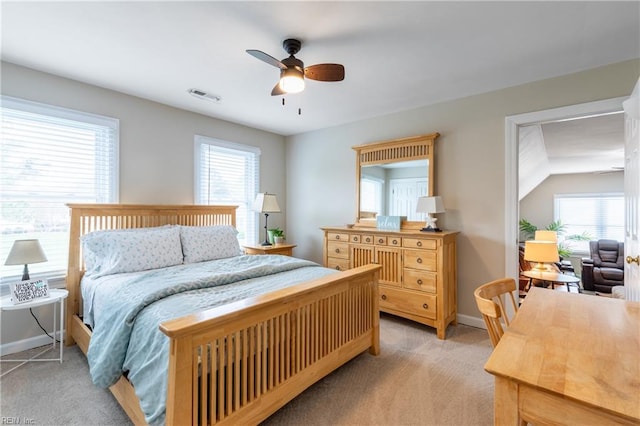 520 Foxgate Quarter Quarter, Chesapeake, VA 23322 - bedroom featuring light colored carpet, multiple windows, and a ceiling fan