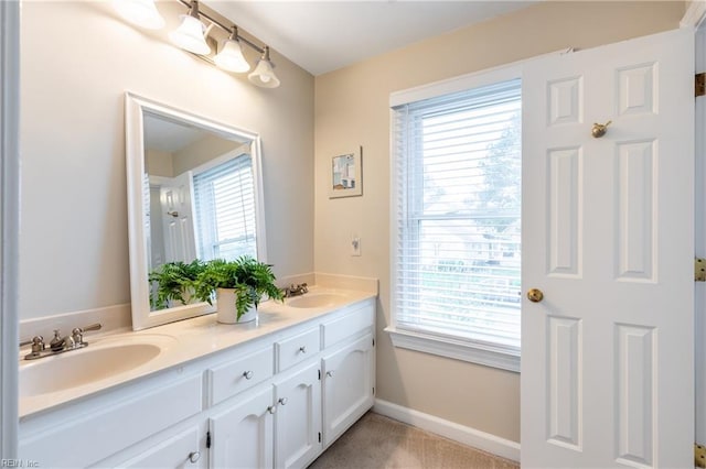 520 Foxgate Quarter Quarter, Chesapeake, VA 23322 - full bathroom featuring double vanity and baseboards