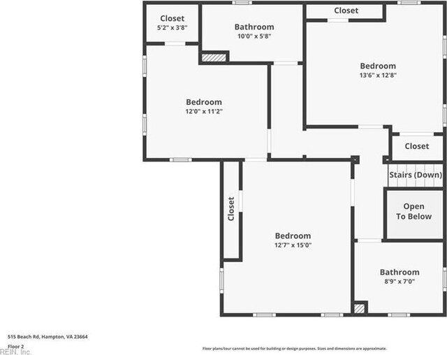 515 Beach Rd, Hampton, VA 23664 - view of floor plan / room layout