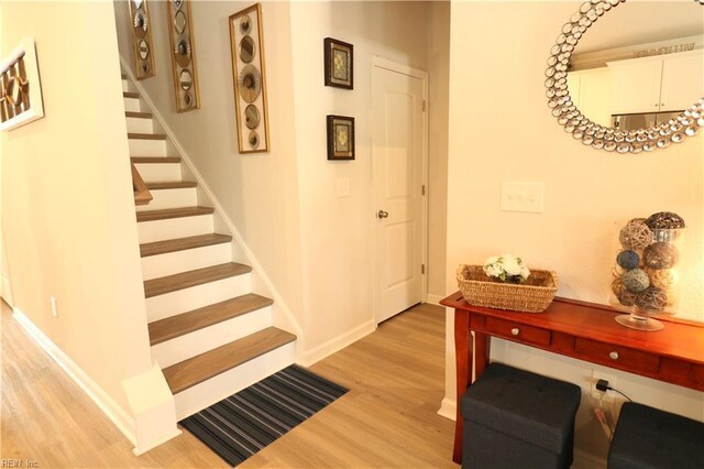 1815 Honey Milk Rd, Chesapeake, VA 23323 - entrance foyer featuring light wood-style flooring and stairs