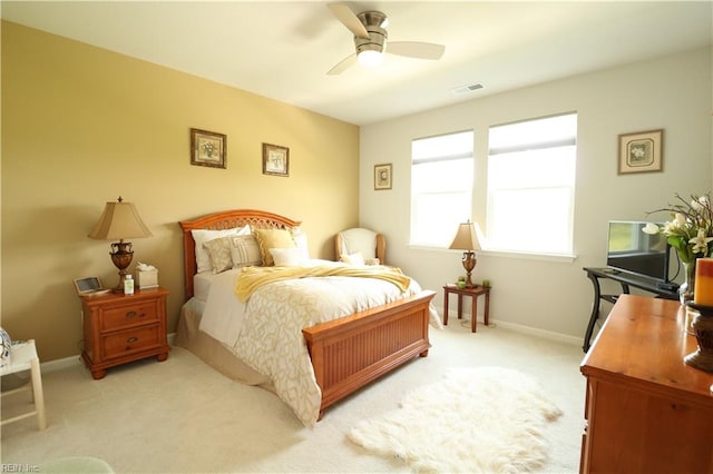 1815 Honey Milk Rd, Chesapeake, VA 23323 - bedroom with light colored carpet and ceiling fan