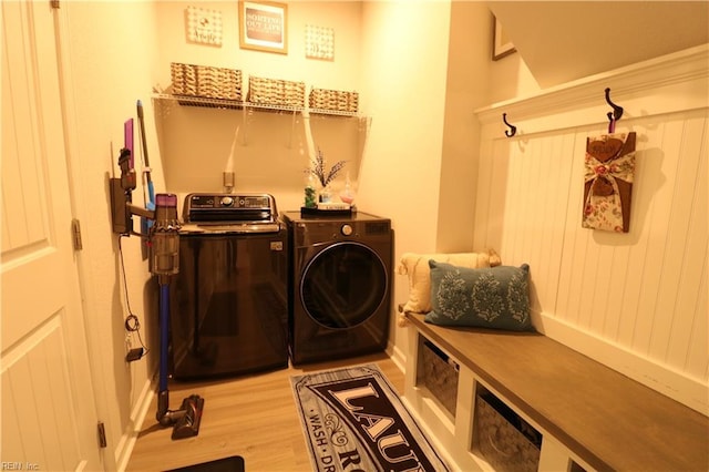 1815 Honey Milk Rd, Chesapeake, VA 23323 - washroom featuring separate washer and dryer and light wood finished floors