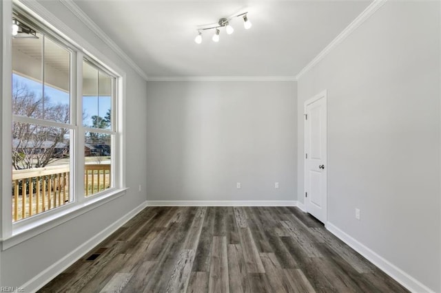 461 Joy Dr, Hampton, VA 23666 - unfurnished room with dark wood-style floors and crown molding