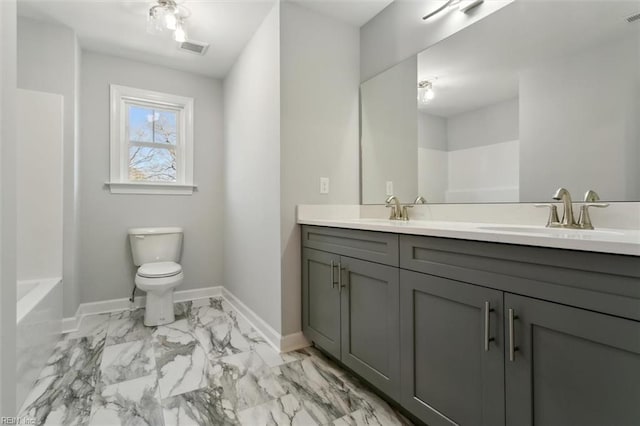 461 Joy Dr, Hampton, VA 23666 - full bath featuring double vanity and marble finish floors