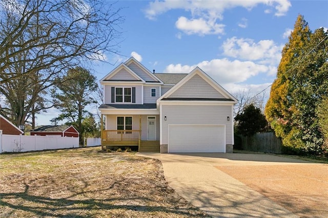 461 Joy Dr, Hampton, VA 23666 - view of front of property with a porch, concrete driveway, and a garage