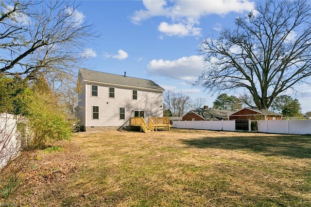 461 Joy Dr, Hampton, VA 23666 - back of house with a wooden deck and crawl space