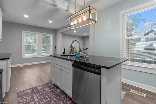 57 Locust Ave, Hampton, VA 23661 - kitchen featuring dishwasher, wood finished floors, plenty of natural light, and recessed lighting