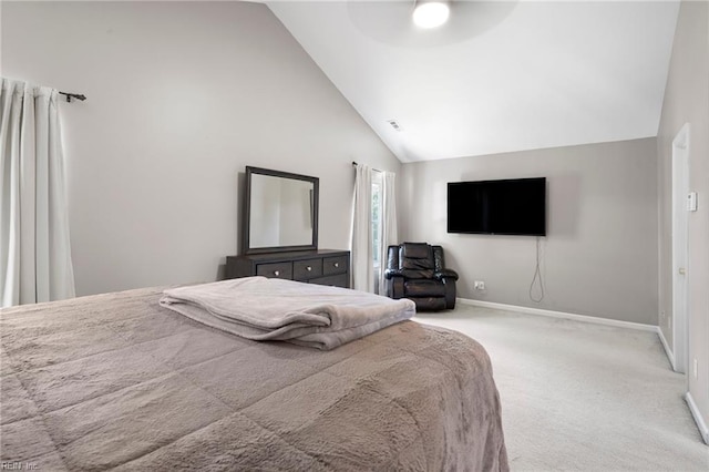 200 Burgundy Rd, Williamsburg, VA 23185 - bedroom featuring carpet flooring, high vaulted ceiling, and ceiling fan