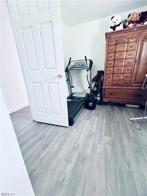 24 Saint Albans Dr, Hampton, VA 23669 - workout area featuring wood finished floors and baseboards