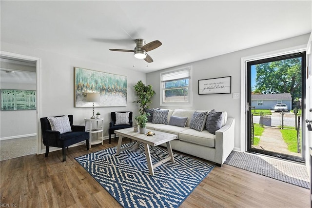 2007 Winfree Rd, Hampton, VA 23663 - living area with wood finished floors and ceiling fan