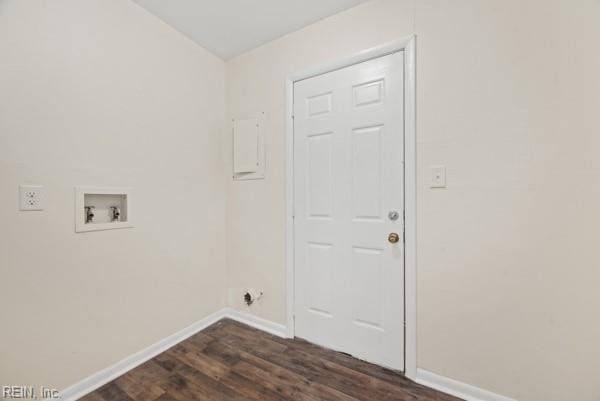 1027 30th St, Newport News, VA 23607 - washroom featuring dark wood-type flooring and washer hookup