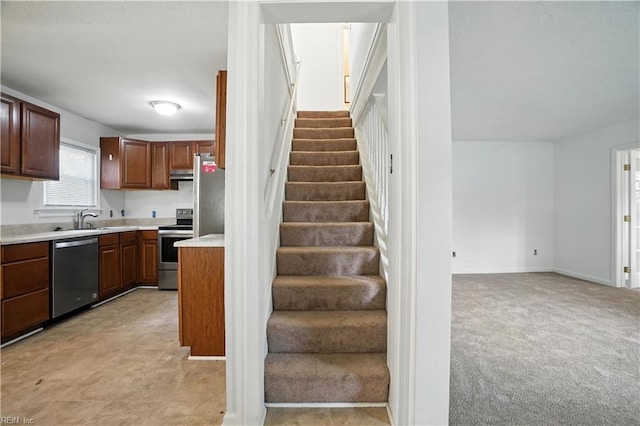 3559 Brest Ave, Norfolk, VA 23509 - stairs featuring carpet