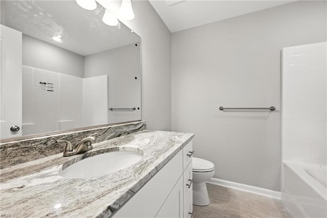 2152 Millville Rd, Chesapeake, VA 23323 - full bathroom with vanity, washtub / shower combination, and wood finished floors