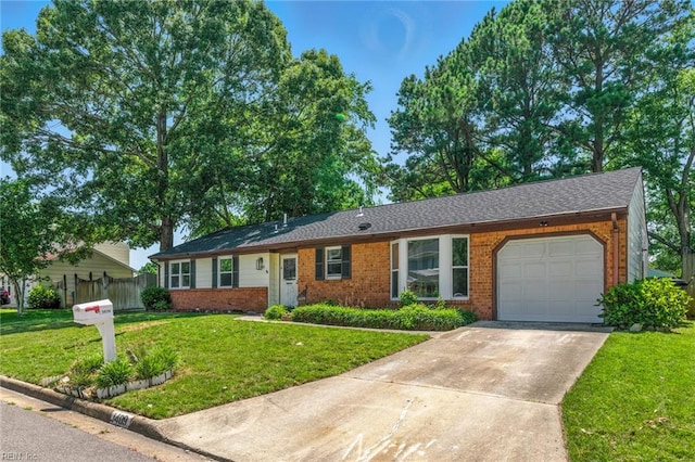 1409 Amberley Forest Rd, Virginia Beach, VA 23453 - ranch-style home featuring brick siding, a garage, and driveway