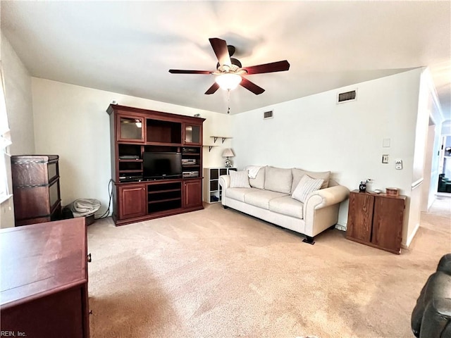 600 Cambria Ct, Virginia Beach, VA 23455 - living room featuring ceiling fan and light colored carpet