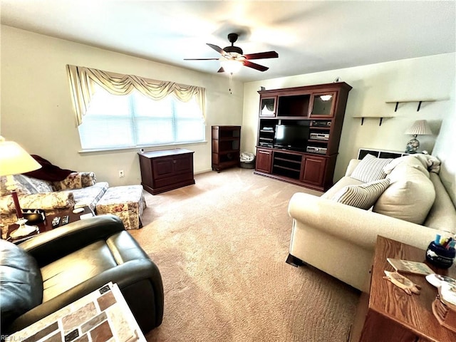 600 Cambria Ct, Virginia Beach, VA 23455 - living area with a ceiling fan and light carpet