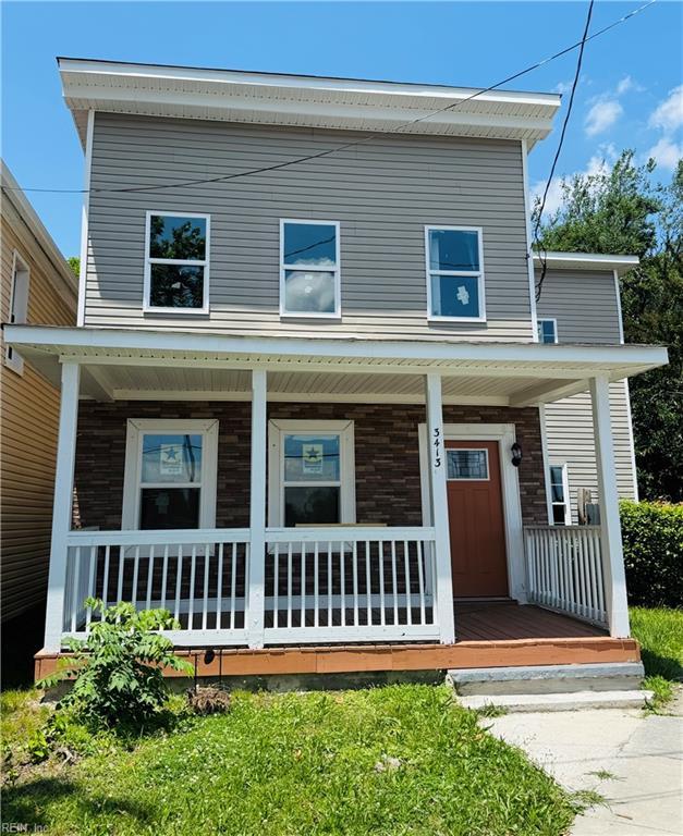 3413 Verdun Ave, Norfolk, VA 23509 - view of front of home featuring covered porch