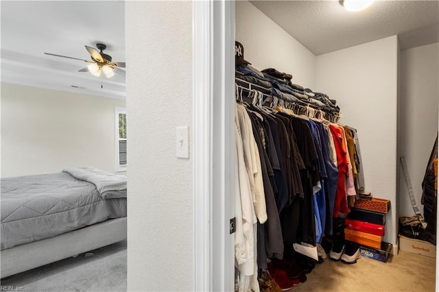 316 A Pocahontas Ave, Franklin, VA 23851 - walk in closet featuring carpet floors and a ceiling fan
