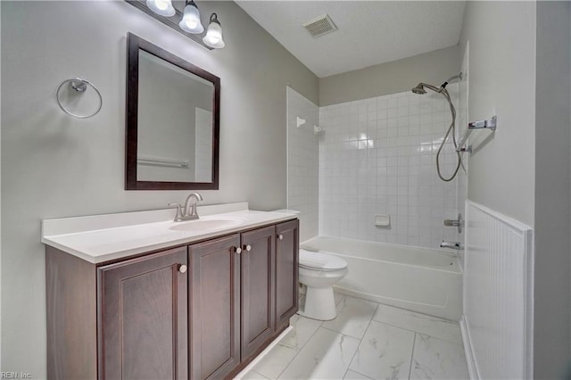 3856 Lasalle Dr Unit 107, Virginia Beach, VA 23453 - bathroom featuring vanity, washtub / shower combination, and marble look tile flooring