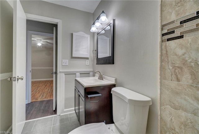 3856 Lasalle Dr Unit 107, Virginia Beach, VA 23453 - bathroom featuring vanity, tile patterned floors, and ceiling fan