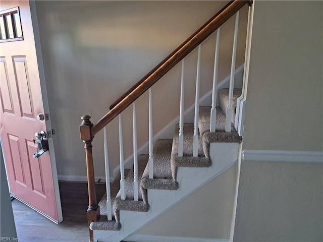 812 Liberal Arts Ct, Virginia Beach, VA 23462 - stairs featuring wood finished floors and baseboards