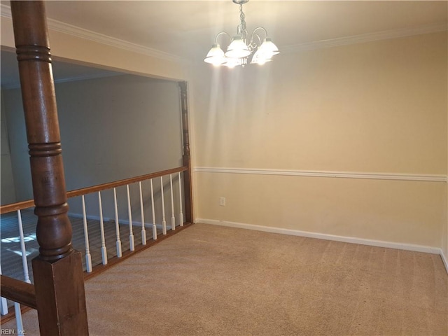 812 Liberal Arts Ct, Virginia Beach, VA 23462 - carpeted empty room featuring ornamental molding and a chandelier