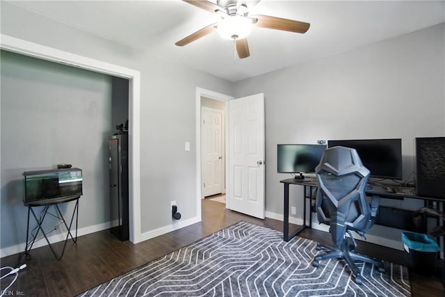1245 Bells Mill Rd, Chesapeake, VA 23322 - office space featuring wood finished floors and a ceiling fan