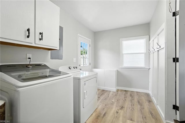1245 Bells Mill Rd, Chesapeake, VA 23322 - washroom with cabinet space, light wood-style floors, and washer and clothes dryer