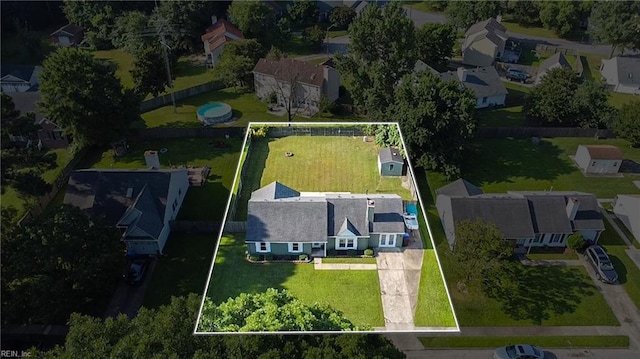 1245 Bells Mill Rd, Chesapeake, VA 23322 - aerial view of residential area with property parcel outlined