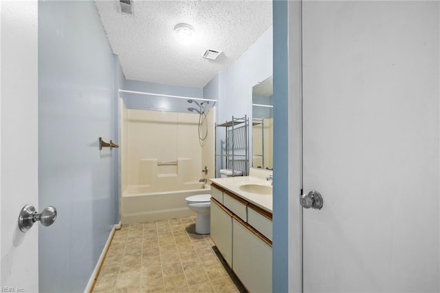 5012 Thatcher Way, Virginia Beach, VA 23456 - bathroom featuring a textured ceiling, vanity, and shower / bathtub combination
