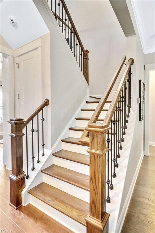 113 Saint Andrews, Smithfield, VA 23430 - stairway featuring baseboards and wood finished floors