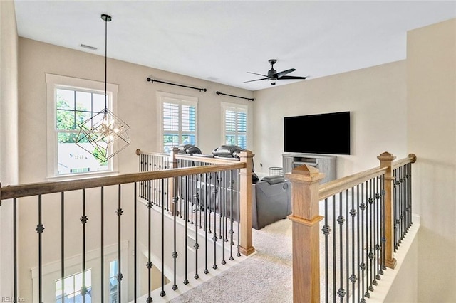 113 Saint Andrews, Smithfield, VA 23430 - hallway with an upstairs landing and carpet