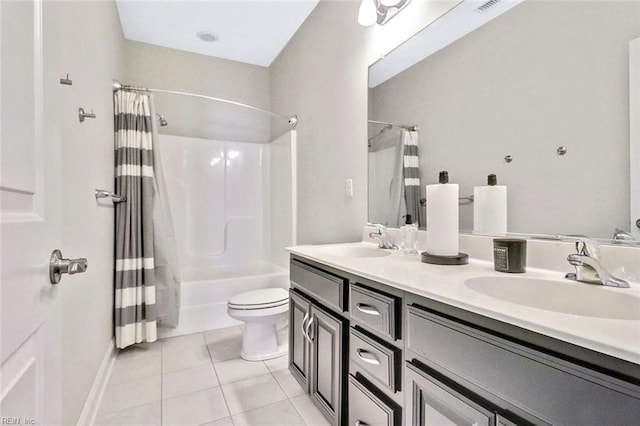 113 Saint Andrews, Smithfield, VA 23430 - bathroom with tile patterned floors, double vanity, and shower / bath combo