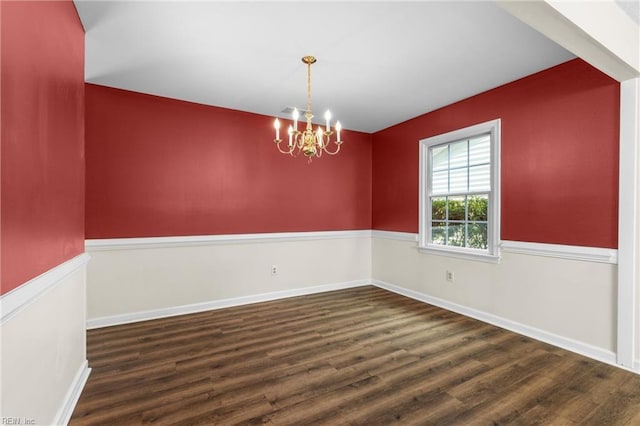1444 Debbs Ln, Chesapeake, VA 23320 - spare room featuring a chandelier and wood finished floors