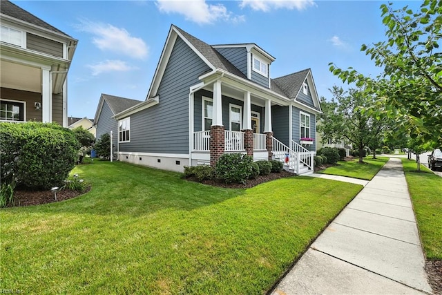 3209 Dodd Dr, Chesapeake, VA 23323 - view of front of home featuring covered porch, crawl space, and a front yard