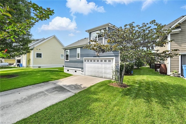 3209 Dodd Dr, Chesapeake, VA 23323 - view of front of property with driveway, a front yard, and a garage