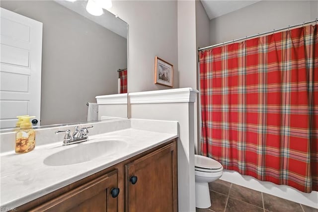 3209 Dodd Dr, Chesapeake, VA 23323 - full bathroom with vanity, tile patterned floors, and shower / tub combo with curtain