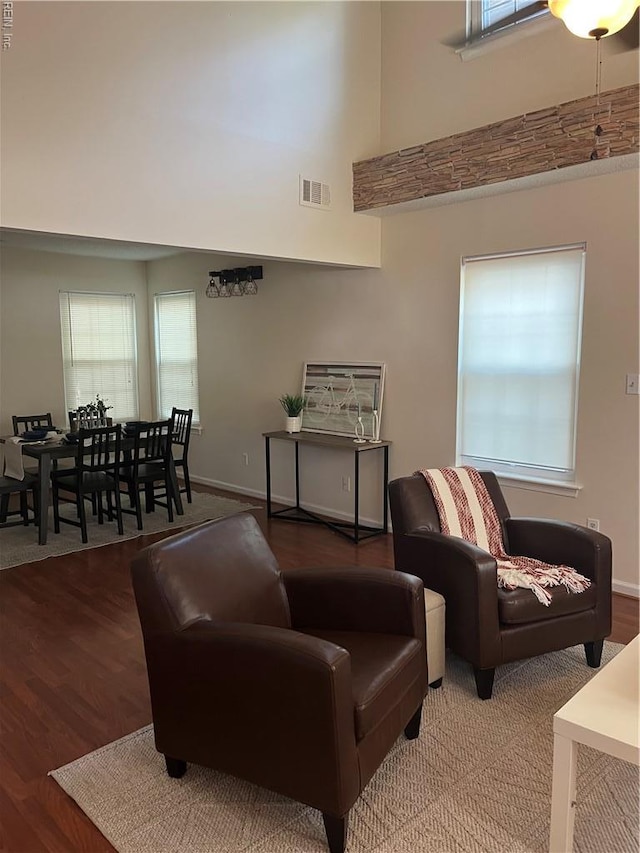 182 Old Bridge Rd, Newport News, VA 23608 - living room with a towering ceiling and wood finished floors