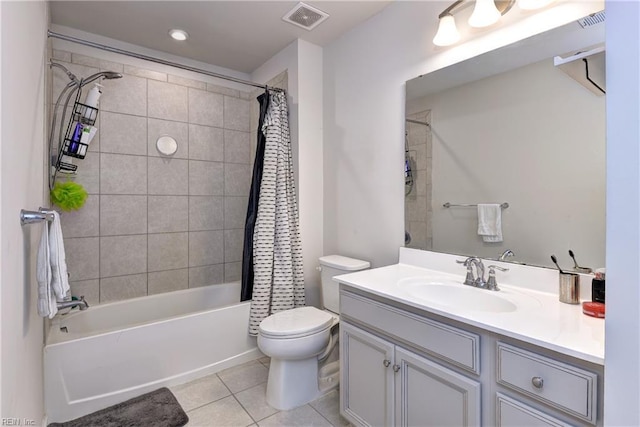 3419 Foxglove Dr, Toano, VA 23168 - bathroom featuring tile patterned floors, vanity, and shower / tub combo
