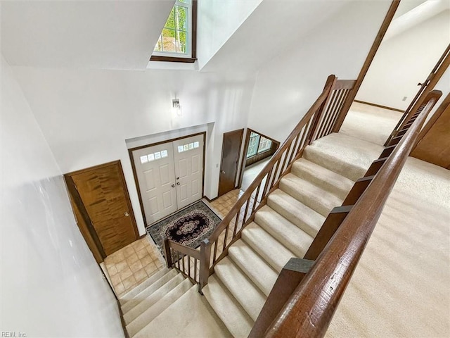 112 Farmington Blvd, Hampton, VA 23666 - foyer featuring high vaulted ceiling and stairs