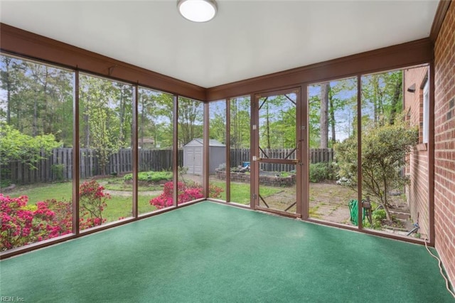112 Farmington Blvd, Hampton, VA 23666 - unfurnished sunroom featuring carpet floors