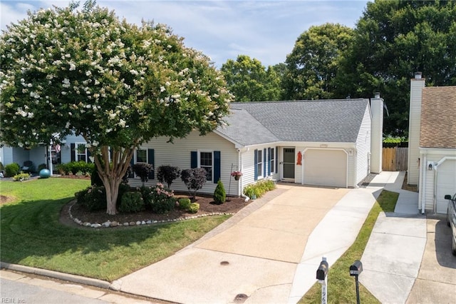 1964 Nettle St, Virginia Beach, VA 23453 - view of front of property featuring concrete driveway, an attached garage, and roof with shingles