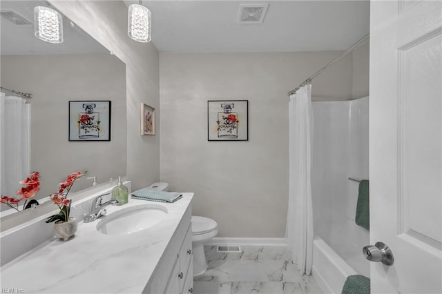3905 Stonebridge Ct, Chesapeake, VA 23321 - bathroom with vanity, marble finish flooring, and shower / bath combination with curtain